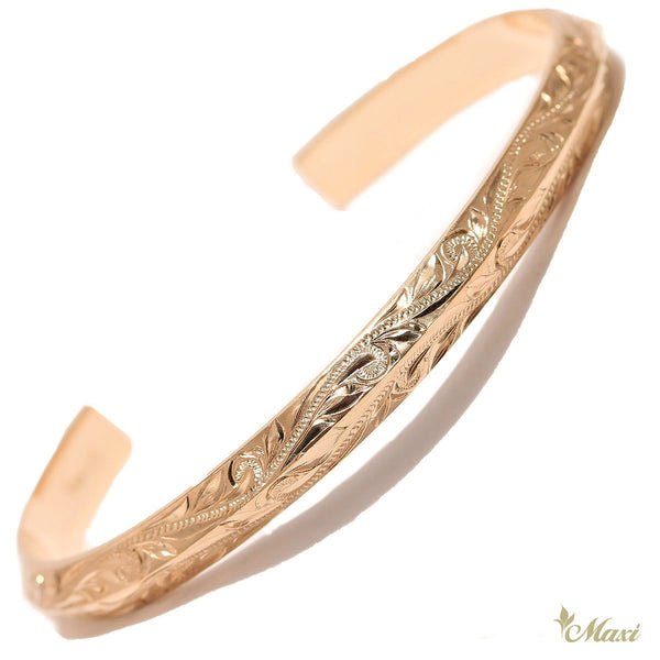 [14K Gold] 6mm Width Angled Open Bangle Bracelet*Made-to-order*(B0471)　14金　 バングル　ブレスレット　カスタムオーダー　オーダーメイド