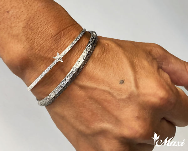 [Silver 925] Hawaiian Hoku Star Bangle Bracelet*Made-to-order* (B0587SS)