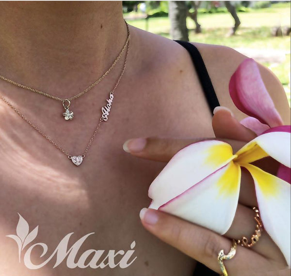 14K Gold]Petite Plumeria Flower Pendant*Made-to-order*(P E0206