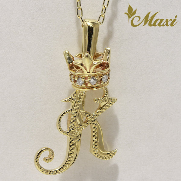 Crown initial online pendant