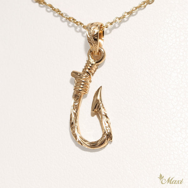 14K Gold] Narrow Fishhook Pendant Small*Made-to-order* (P1090