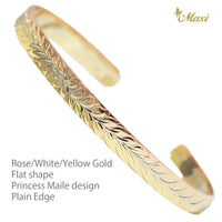 [14K Gold] 6mm Anuenue Rainbow Tricolor Open Bangle Bracelet/ Flat *Made to order*　