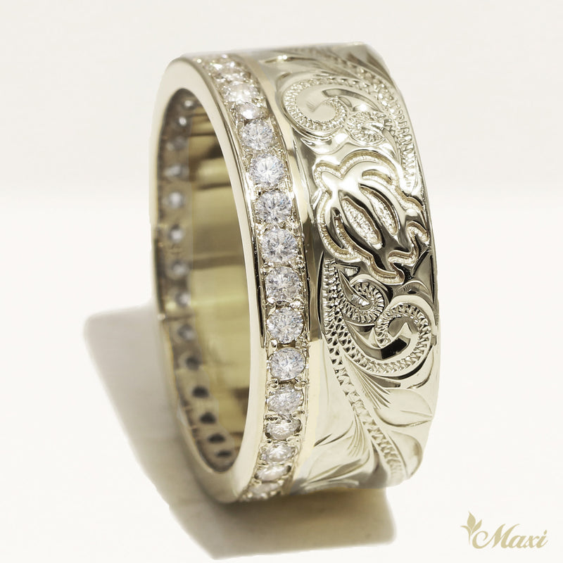 9mm Eternity Diamond Honu Ring [14K Gold]