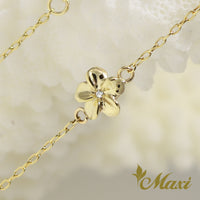 [14K Pink Gold] Hawaiian Plumeria Flower Bracelet with Diamond (B0556)