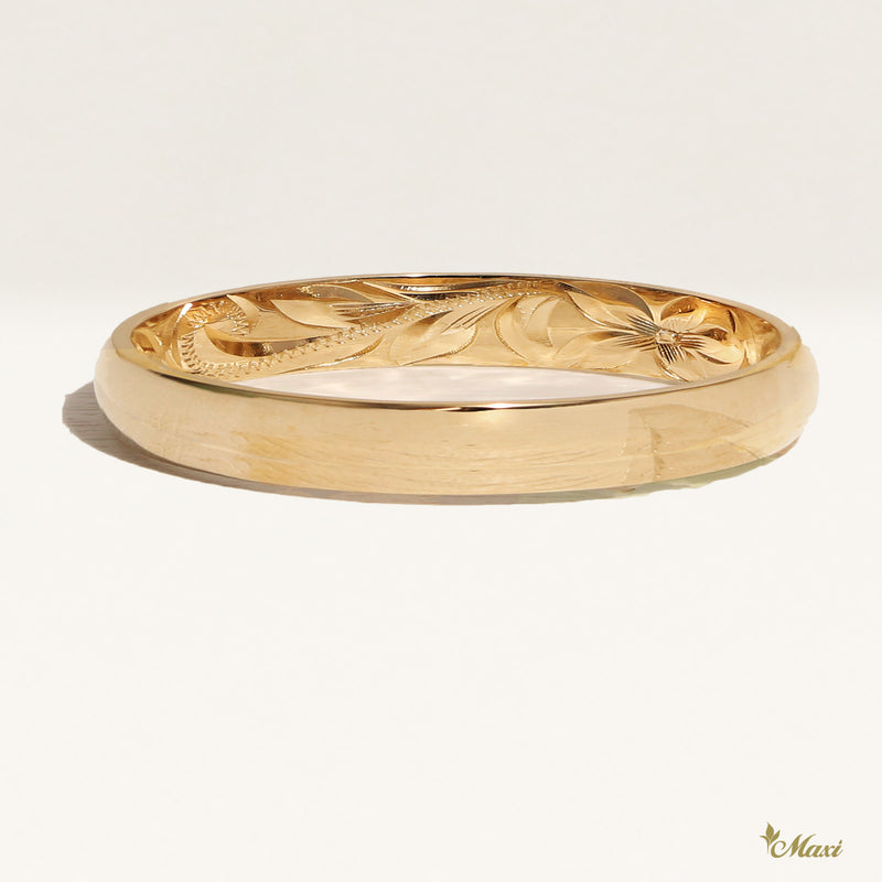 3mm Barrel Inner Engraved Ring [14K/18K Gold/Platinum]