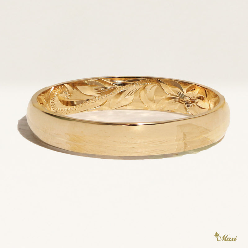 [14K/18K Gold/Platinum] 4mm Barrel Inner Engraved Ring *Made to Order* (R0583_4mm)