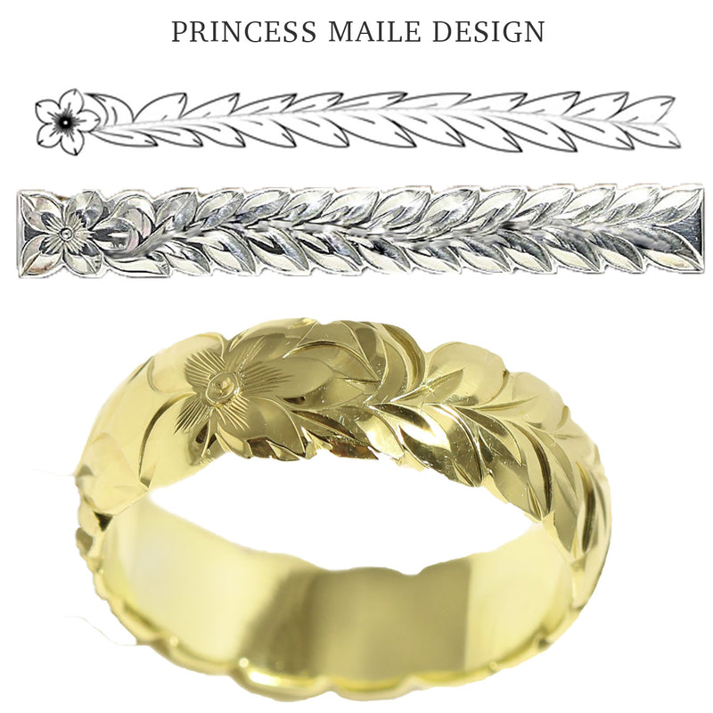 [14K/18K Gold/Platinum] 6mm Custom Hawaiian Ring (TRD/R_6mm))