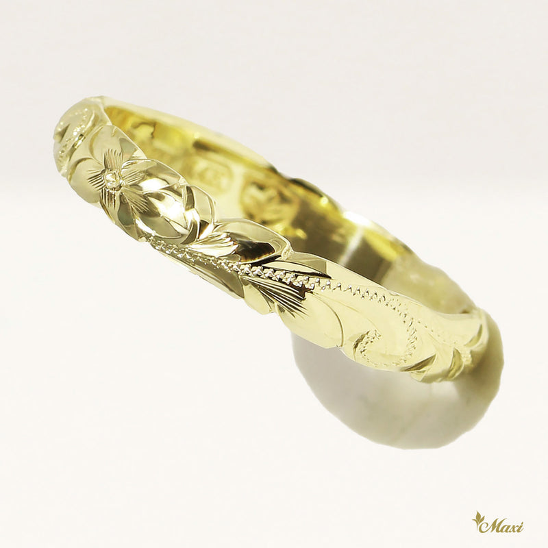 [14K/18K Gold/Platinum] 3mm Barrel Ring_Cut Out Edge *Made to Order* (R0133_3)