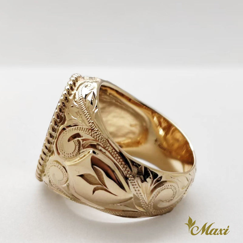 [14K/18K] King Kamehameha Coin Ring [Made to Order] (R0750)