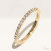 [14K/18K Gold] 1.5mm Wave Cut Half Eternity Diamond Ring-1.3mm Diamond(R0887) *Made to Order*