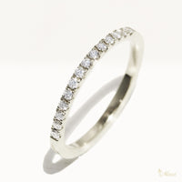 [14K/18K Gold] 1.5mm Wave Cut Half Eternity Diamond Ring-1.3mm Diamond(R0887) *Made to Order*