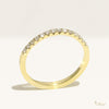 [14K/18K Gold] 1.5mm Wave Cut Half Eternity Diamond Ring-1.3mm Diamond(R0887) *Made to Order*