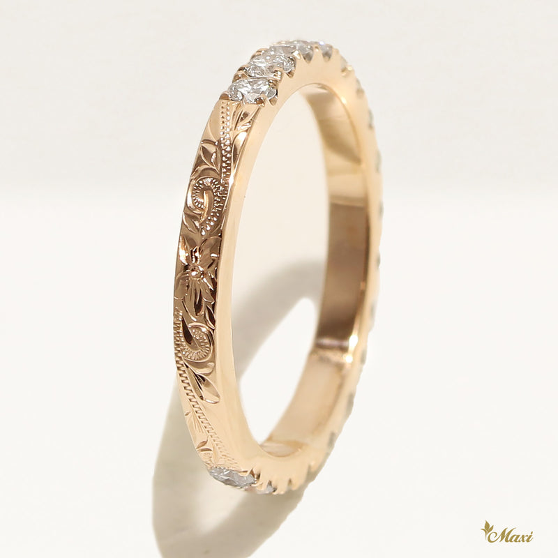 [14K/18K Gold] 2/3 Eternity Ring-2mm Diamond *Made to Order* (R0910)