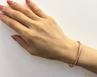 [14K Yellow Gold] 4mm Width Angled Open Bangle Bracelet*Made-to-order*(B0472)