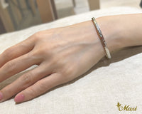 [Silver 925] 3mm Flat Bangle Bracelet-Maile Design (B0518)