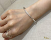 [Silver 925] 3mm Barrel Bangle Bracelet-Old English Design (B0524)