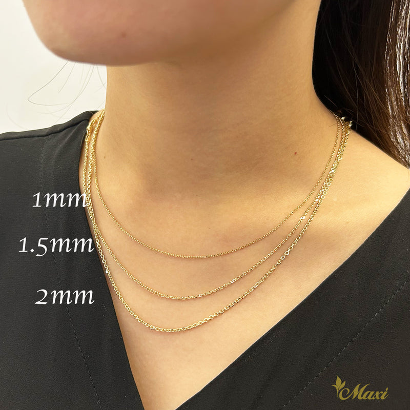 [14K Gold] 1mm Cable Chain