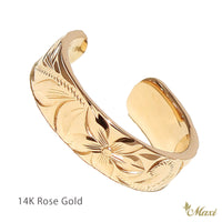 [14K/18K Gold] 3mm Ear Cuff with Hand Engraved Hawaiian Design (E0233)