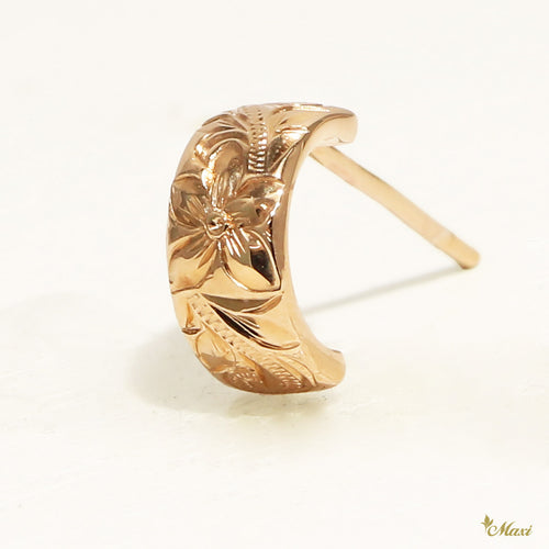 [14K/18K Gold] Hoop Pierced Earring-Flat-Small *Made-to-order* (E0152)