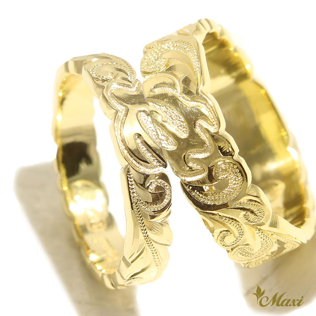 [14K/18K Gold] Half Honu(Hawaiian sea turtle) 4mm u0026 6mm Ring/ Couples –  Maxi Hawaiian Jewelry マキシ ハワイアンジュエリー ハワイ本店