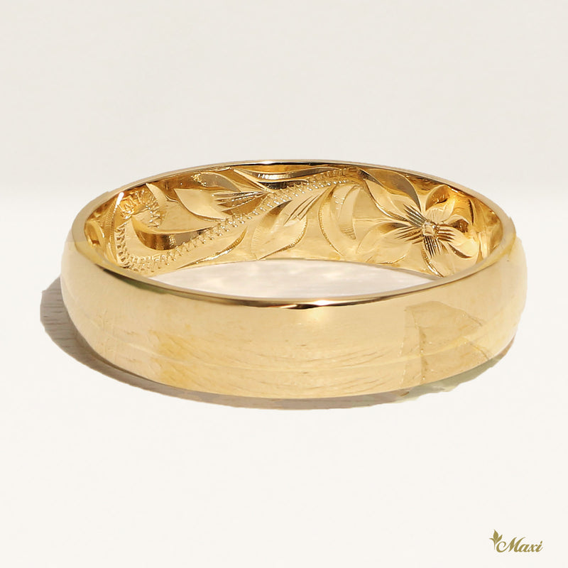 [14K/18K Gold/Platinum] 5mm Barrel Inner Engraved Ring *Made to Order* (R0583_5mm)