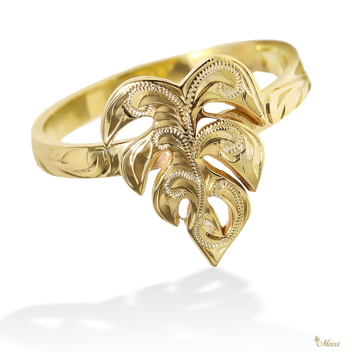 14K/18K Gold] Hawaiian Monstera Leaf Ring [Made to order] (R_P1255 ...