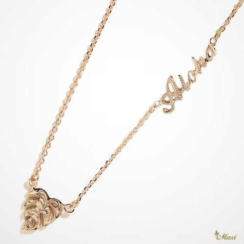 [14K/18K Gold] Custom Letter/Name Necklace with Charm (N0181)
