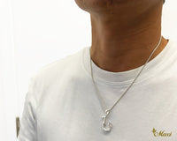 [Silver 925] Fish Hook Pendant Small-Double Side Engraving [Made to Order] (P0953)