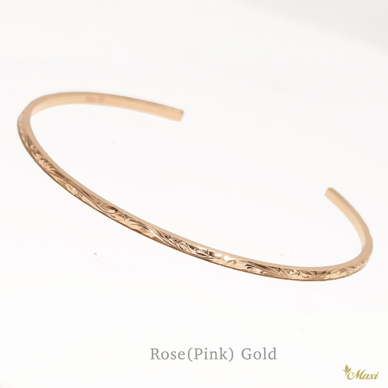 [14K/18K Gold] 2mm Tube Open Bangle Bracelet *Made-to-order* (LBB Tube)