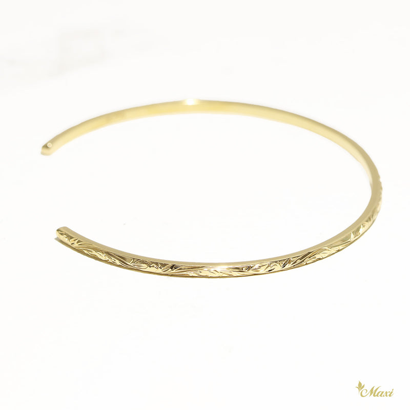 [14K/18K Gold] 2mm Tube Open Bangle Bracelet *Made-to-order* (LBB Tube)