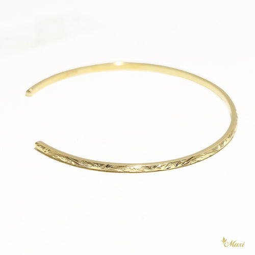 [14K/18K Gold] 2mm Tube Open Bangle Bracelet *Made-to-order* (LBB Tube)