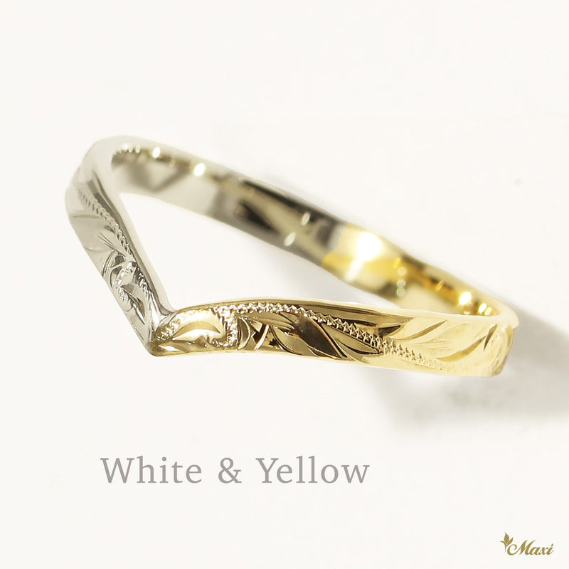 2mm Kohola Whale Tail Two Tone Ring [14K Gold] 