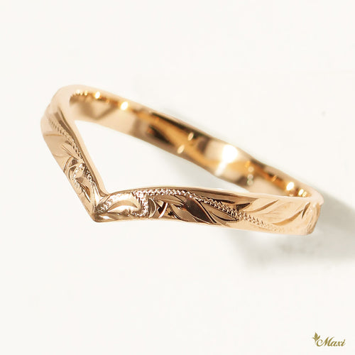 [14K/18K Gold] 2mm Kohola Whale Tail Ring*Made to Order*
