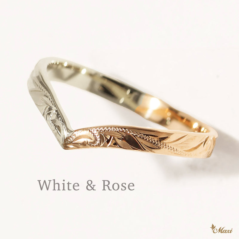 2mm Kohola Whale Tail Two Tone Ring [14K Gold] 