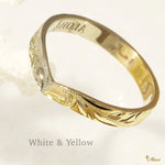 [14K Gold] 2mm Kohola Whale Tail Ring-Two Tone *Made to Order*