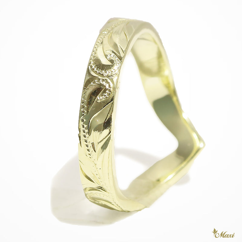 [14K/18K Gold] 3mm Kohola Whale Tail Ring*Made to Order*