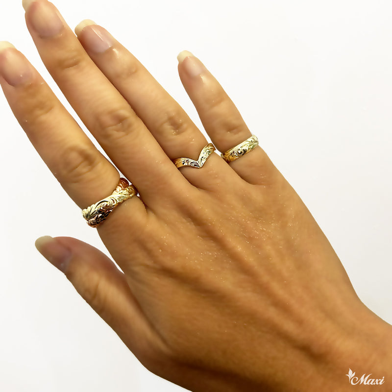 [14K/18K Gold] 3mm Kohola Whale Tail Ring*Made to Order*