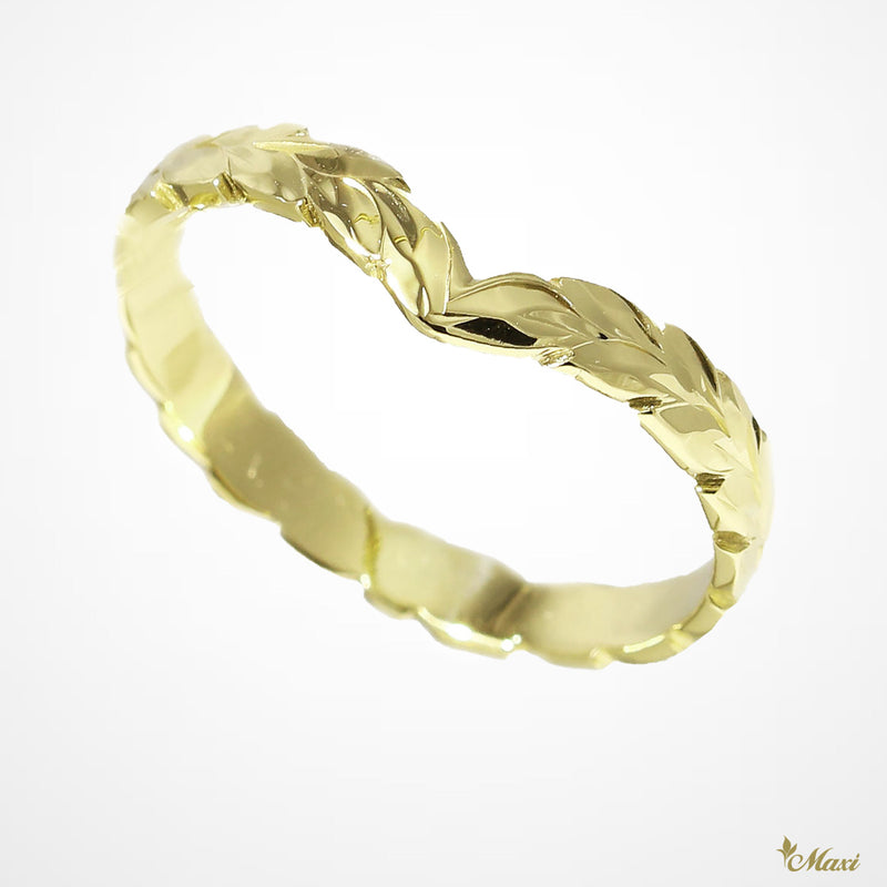 [14K/18K Gold] 3mm Kohola Whale Tail Ring*Made to Order*