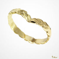 3mm Kohola Whale Tail Ring-Hawaiian Maile Pattern-Cutout-Two tone [14K Gold] 