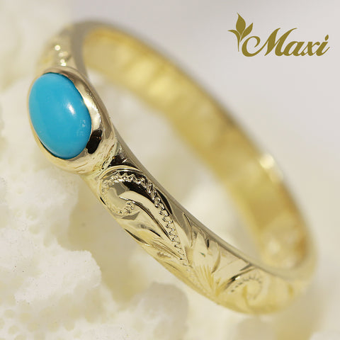 [14K Gold] 3mm Turquoise Ring *Made to Order* TRDSP 14金