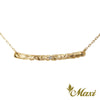 [14K Gold]32mm x 3mm Horizontal Bar Necklace-Diamond *Made-to-order* (TRDSP)(Best Seller)