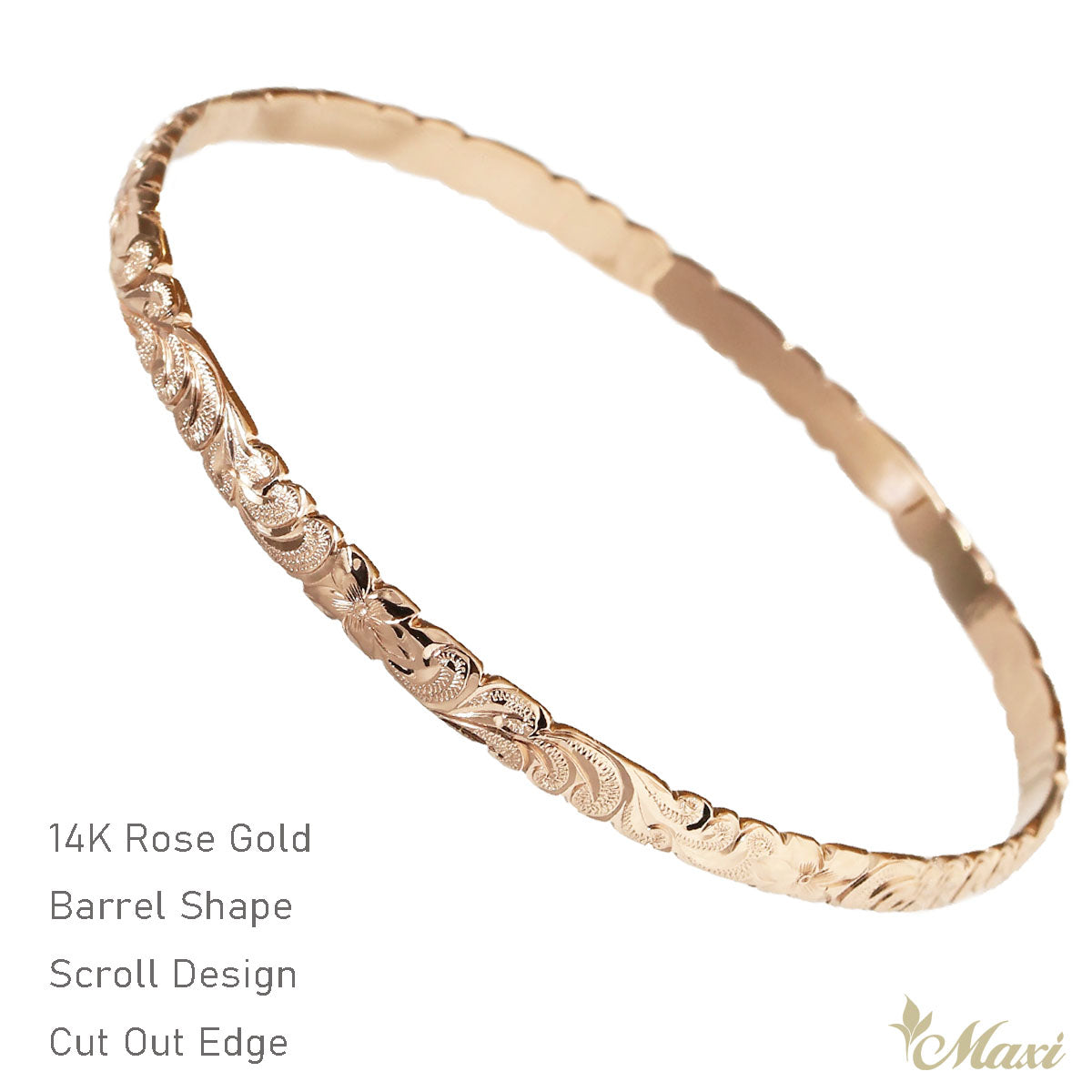 14K/18K Gold] Custom 4mm Closed Bangle Bracelet *Made to Order 