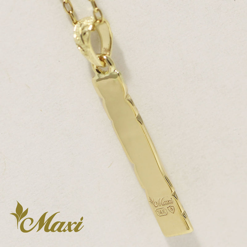 [14K Gold] 4mm cutout Bar pendant  *Made-to-order*