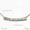 [14K Gold] 32mm x 4mm Horizontal Bar Necklace-Rope Chain-Diamond*Made to order*(TRDSP)