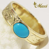 6mm*1.5mm with 6mm*8mm Turquoise Ring [14K Gold]