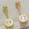 [14K Gold] Scroll Design Round Body Piercing*Made-to-Order*(A0250)