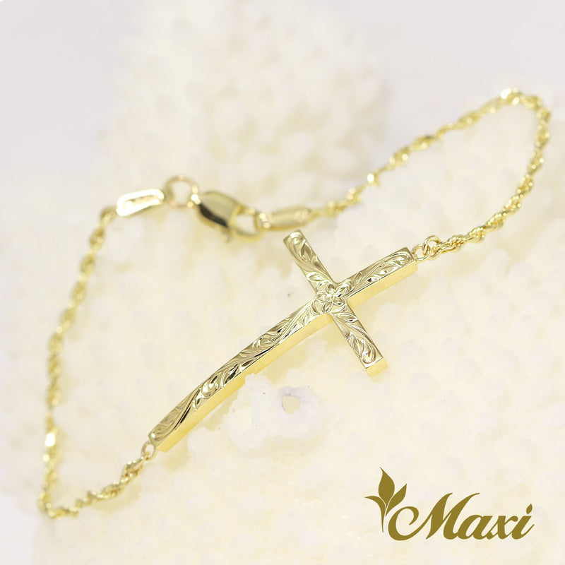 [14K Gold] Cross Bracelet *Made-to-order*(TRDSP B KN0049)