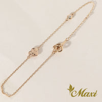 [14K Gold] Heart Charm Bracelet with Diamond(B0178)