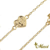 [14K Gold] Heart Charm Bracelet with Diamond(B0178)