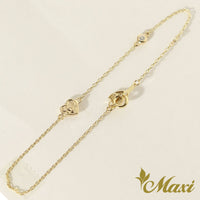 [14K Gold] Heart Charm Bracelet with Diamond(B0178)